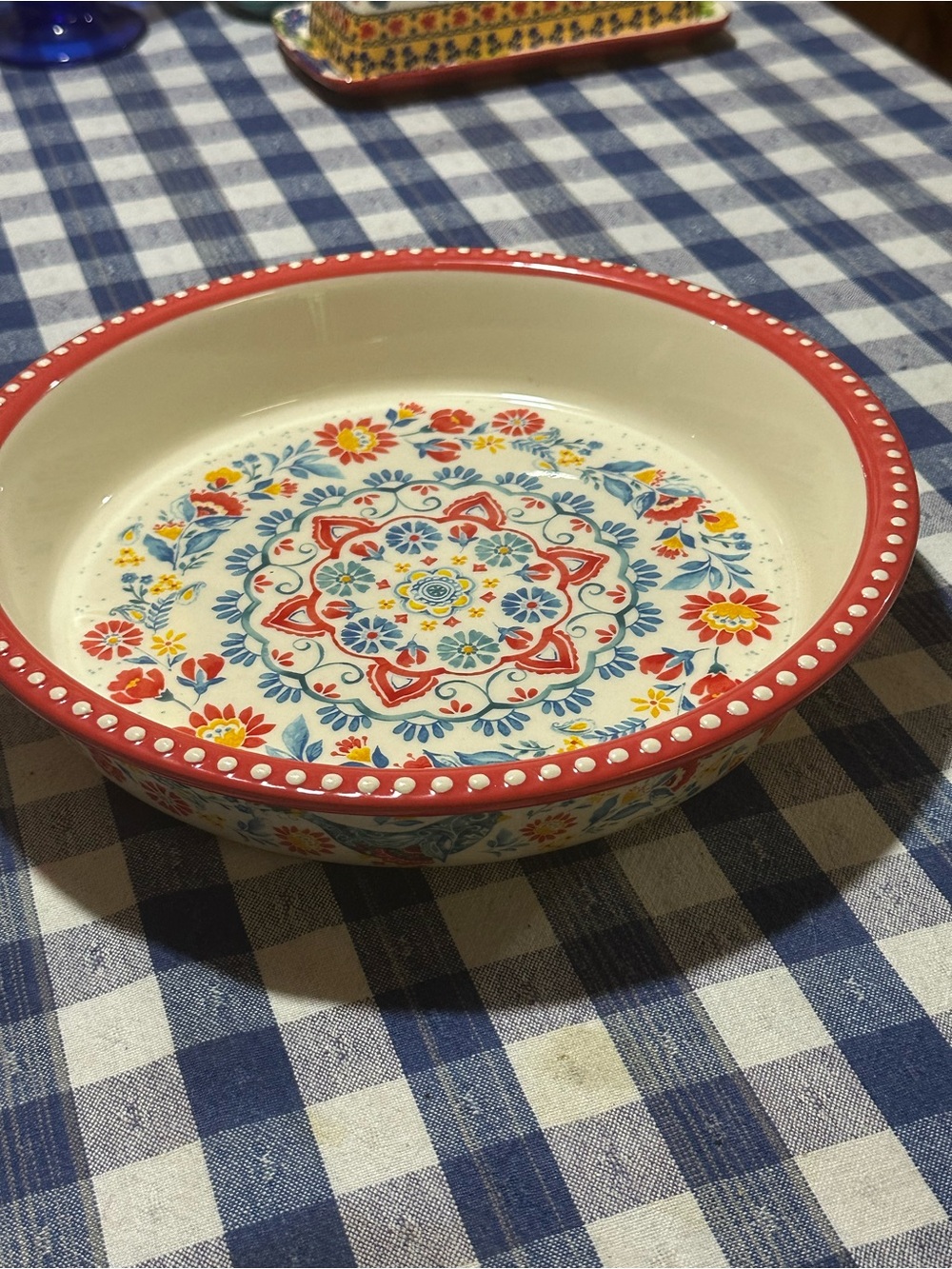 The Pioneer Woman Red Floral Ceramic Round Baker